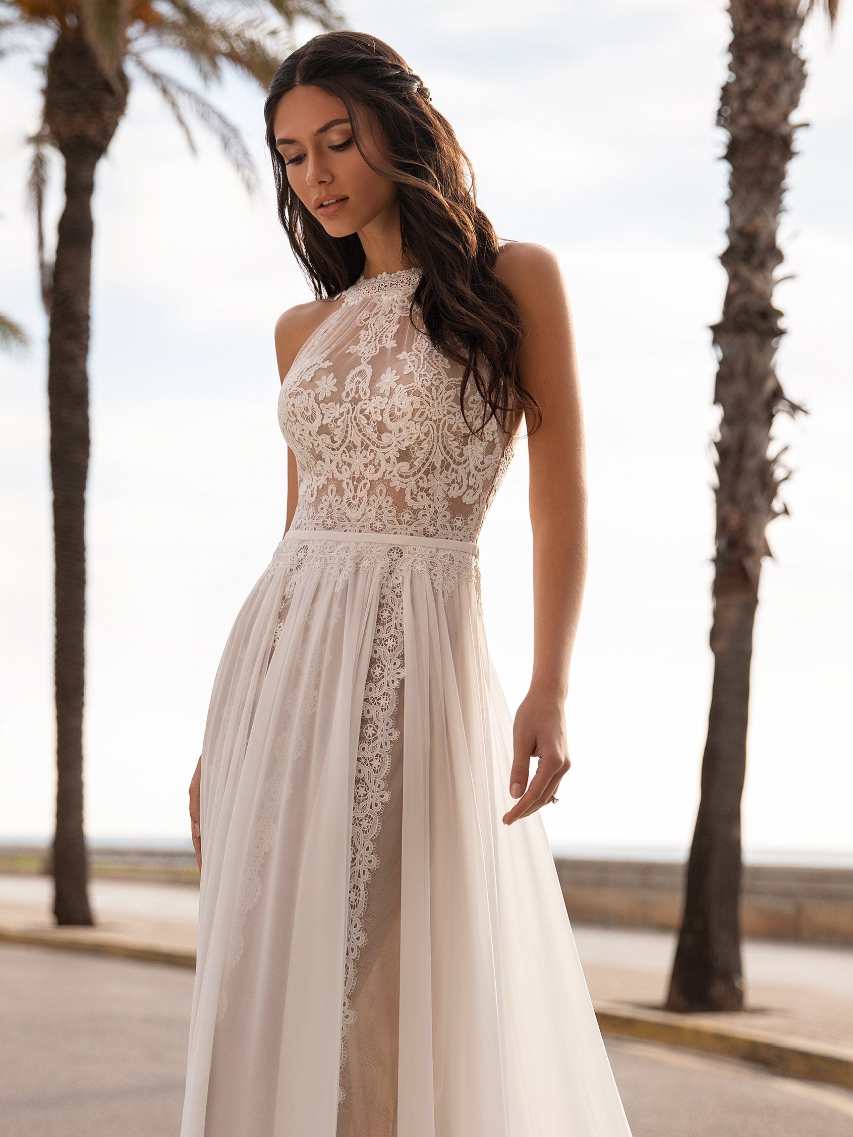 Halter neck hotsell lace dress