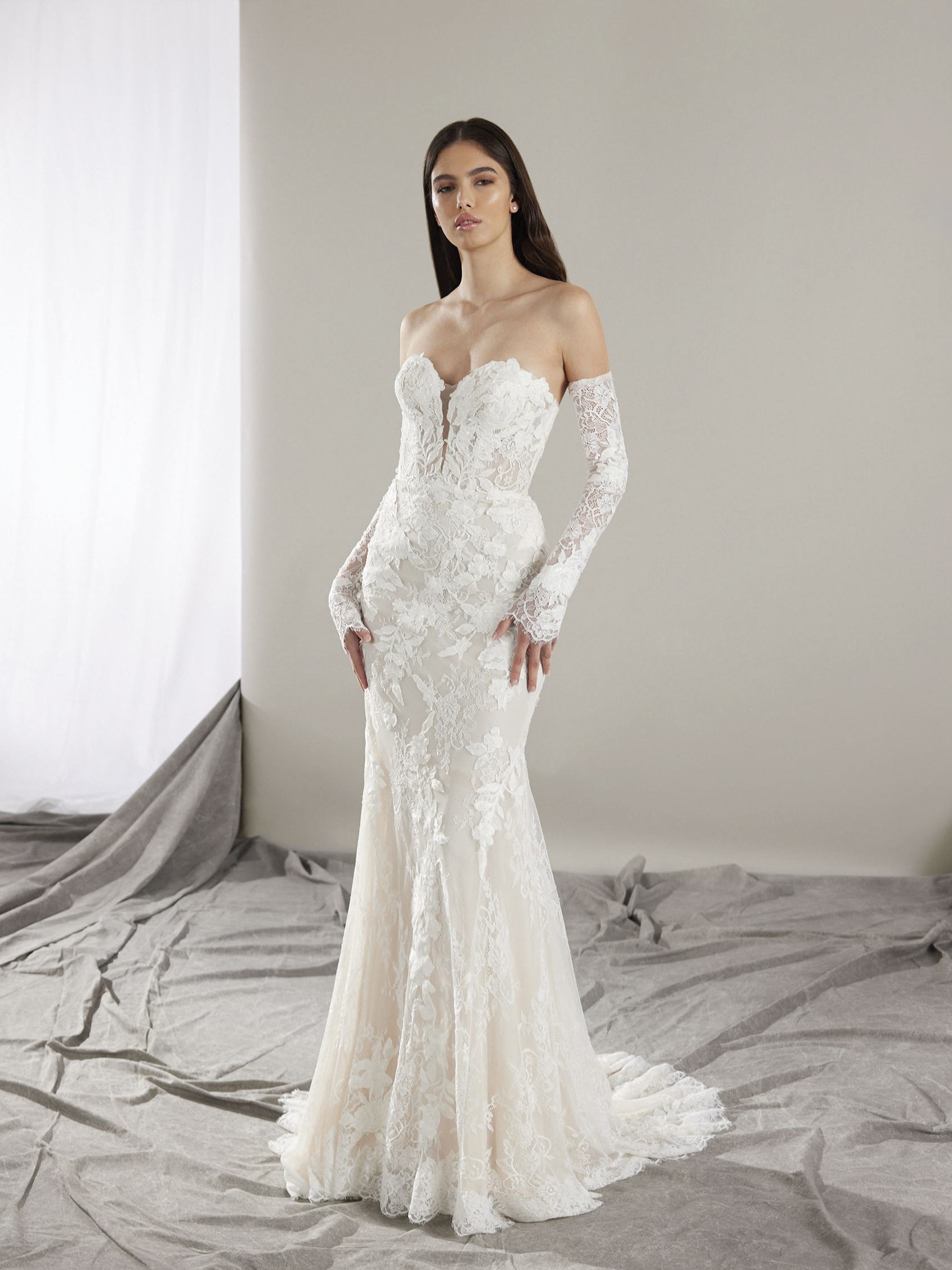 hart mermaid lace wedding dress front