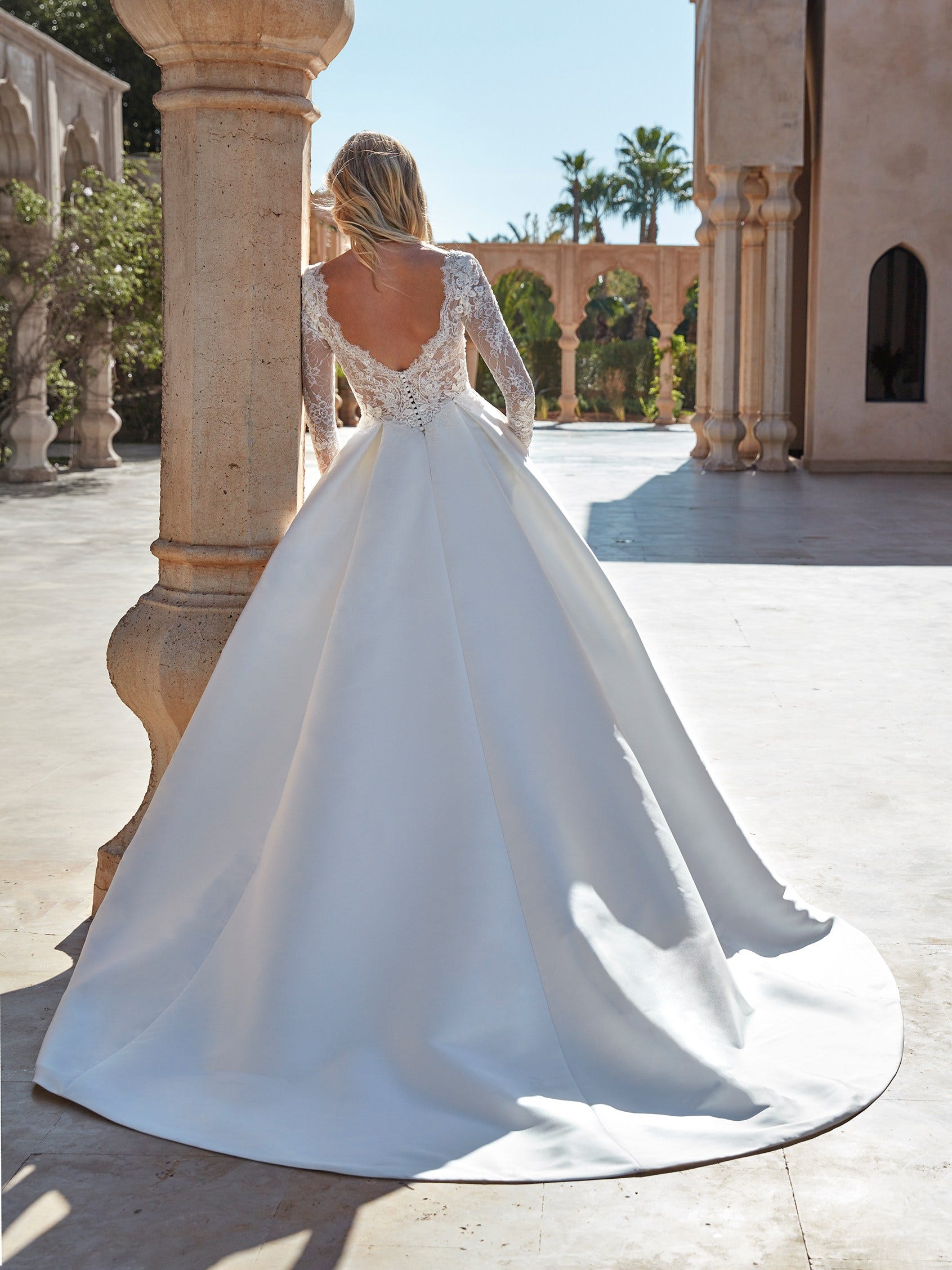 Robe de mariée discount hiver manches longues