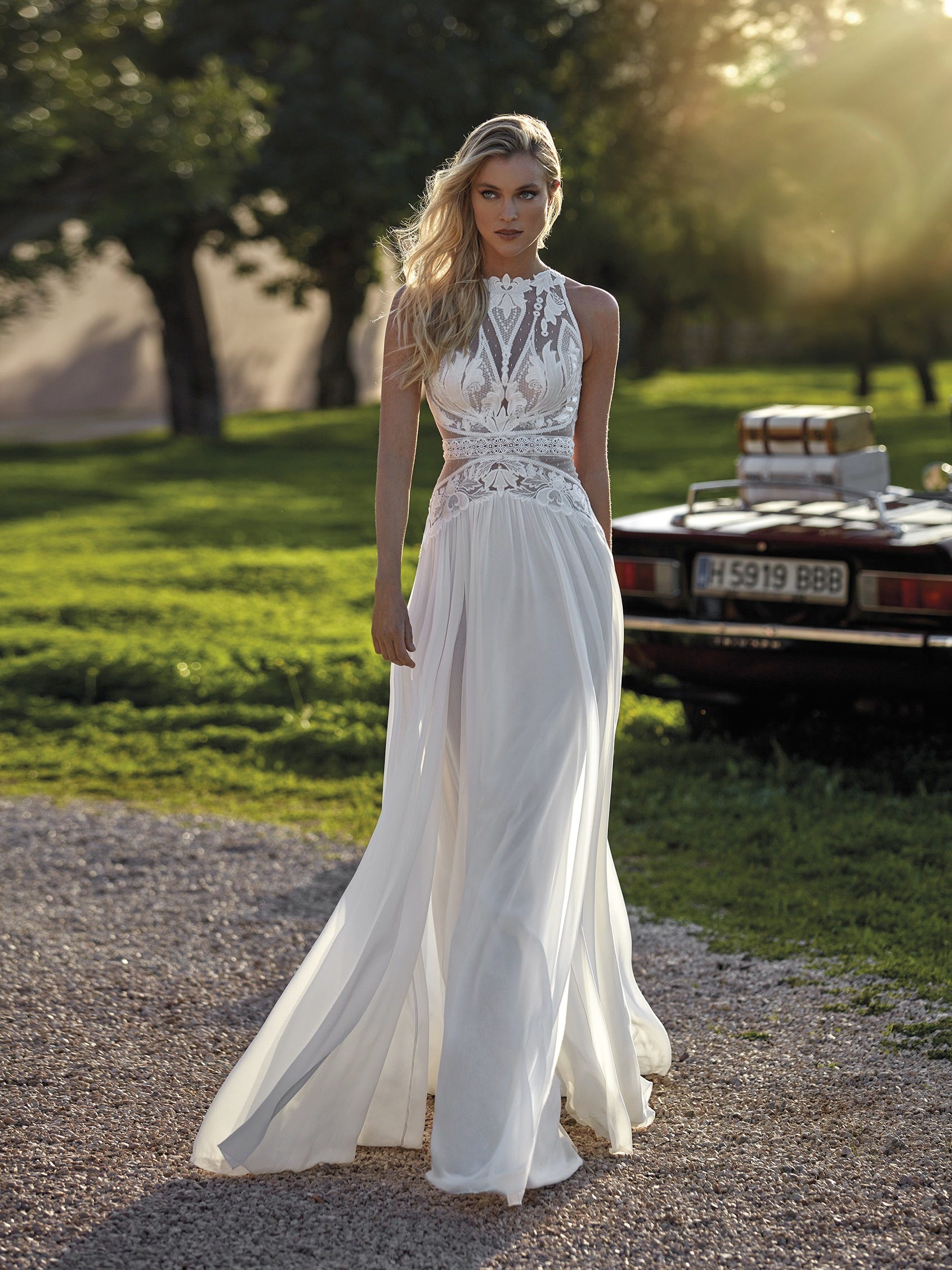 Elegant Sleeveless Halter High-Low A-Line Satin Bridesmaid Dress -  Ever-Pretty US