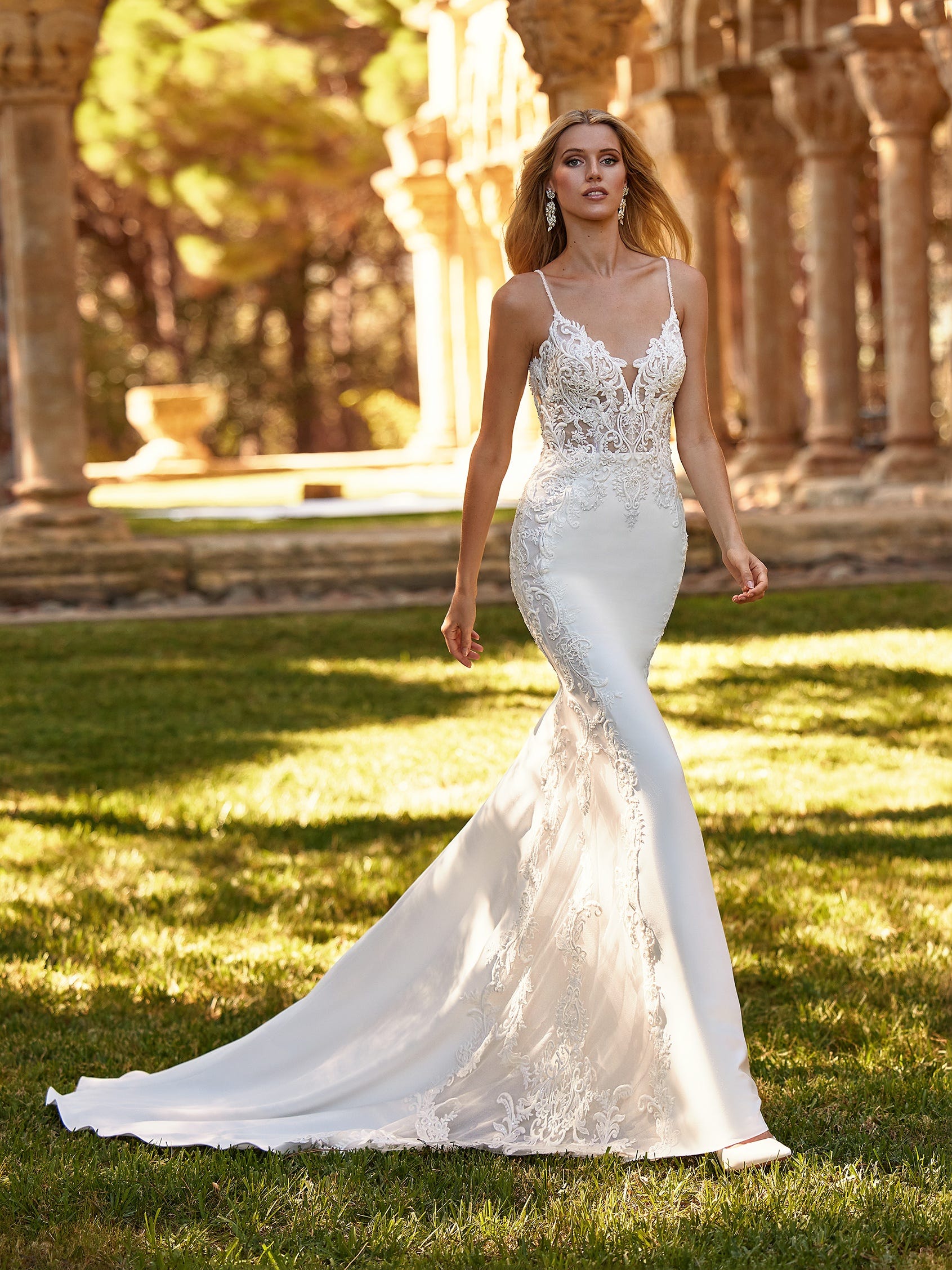 100% Silk Crepe Wedding Dress/long Sleeves Wedding Dress With