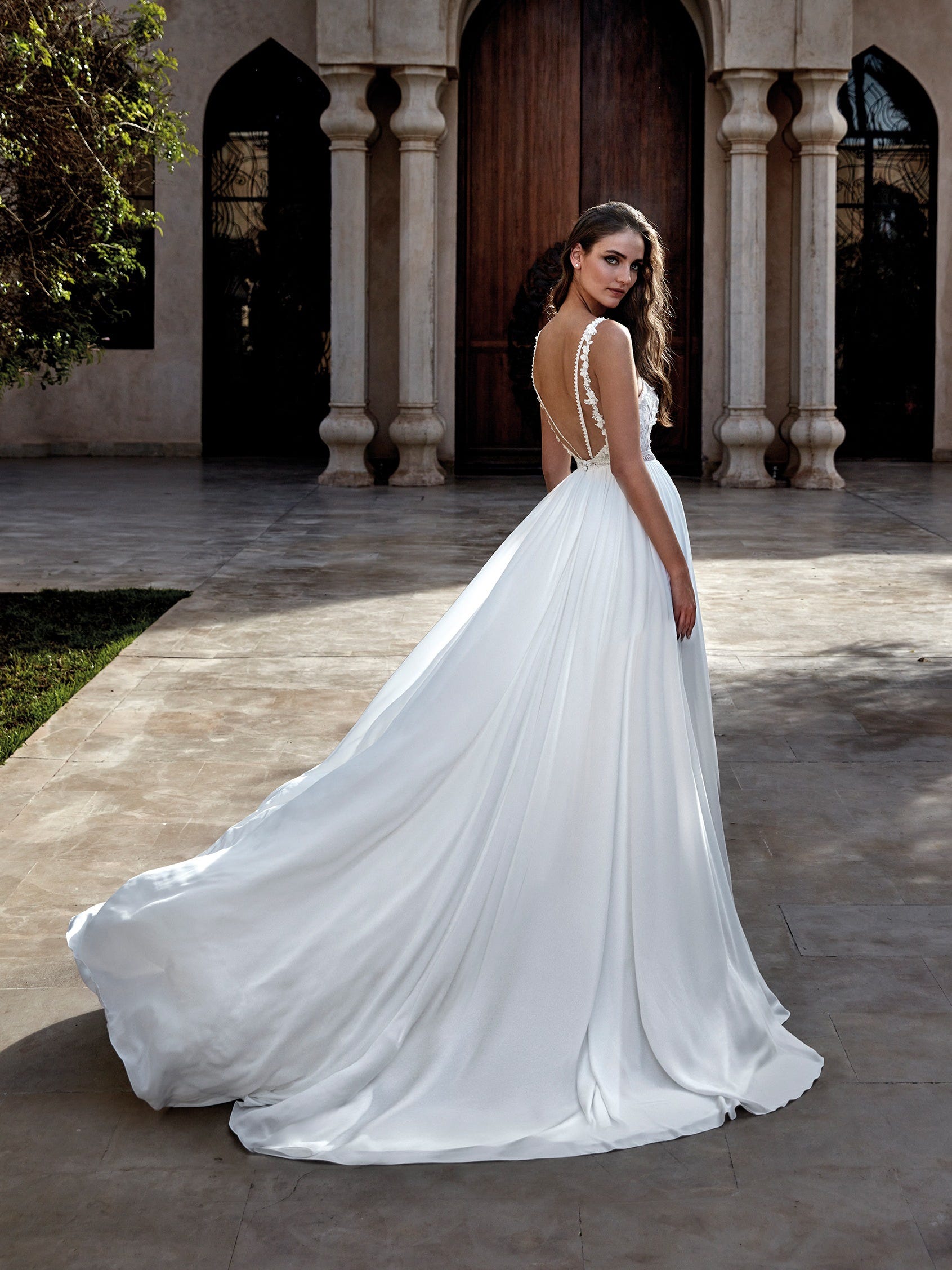 Light beach shop wedding dress