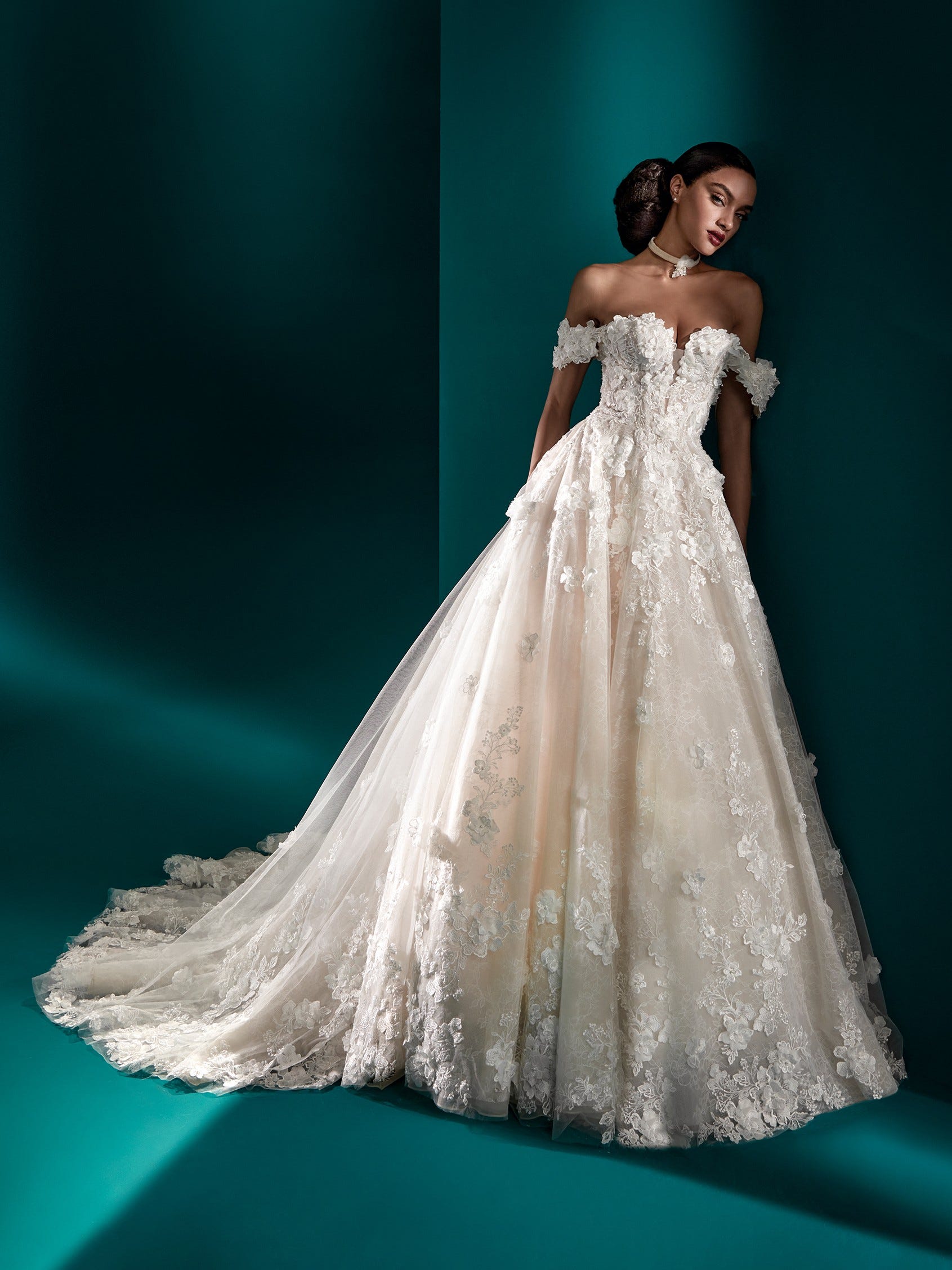 Long Sleeve Glitter Princess Wedding Dress Elegant Princess -  Romania