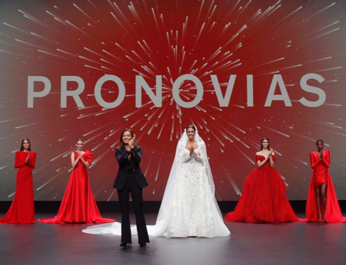 pronovias red dress