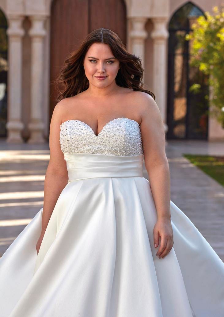 Plus size wedding dresses princess sale style